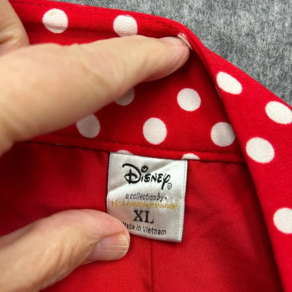 Disney Lauren Conrad Minnie Mouse Bow Shorts Women's Size XL Red Polka Dot - Picture 3 of 12
